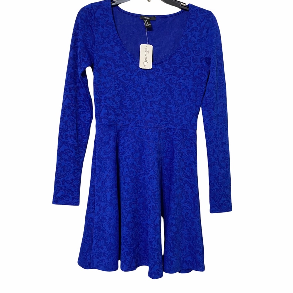 NWT Forever 21 Long Sleeve Royal Blue Dress M